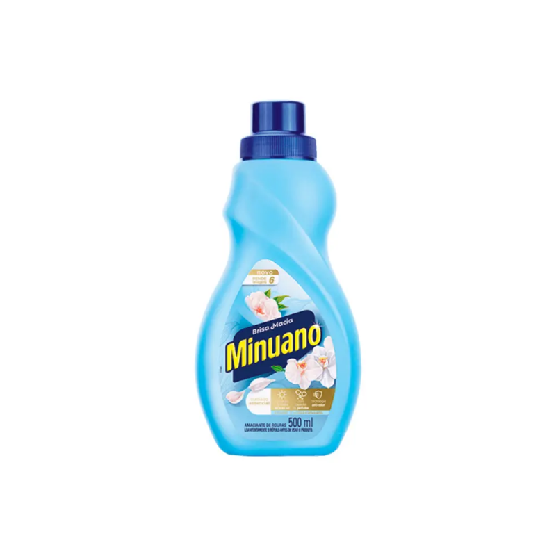 Amaciante de Roupa Clássico Azul Brisa 500ml Minuano